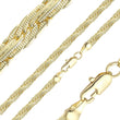 多花式 Spiga C 型链节轮胎锤打链条镀 14K 金、玫瑰金、18K 金