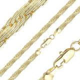 Чеканные цепи Multi Fancy Spiga C-звенья с покрытием из 14-каратного золота, розового золота, 18-каратного золота