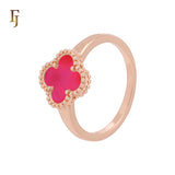 🔥 Minimalism Elegant Black or white Clover design Rose Gold  Fashion Rings