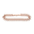 Cadenas de eslabones de hueso de pescado de oro rosa chapadas en Oro 14K, oro rosa