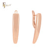 Glossy teeth shape minimalism Rose Gold Russian Lock Earrings