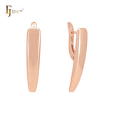 Glossy teeth shape minimalism Rose Gold Russian Lock Earrings