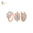 Luxuriöses ineinandergreifendes Schmuckset aus Roségold mit Zirkonia und Ringen