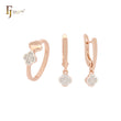 Double Clover Rose Gold Jewelry Set with Rings