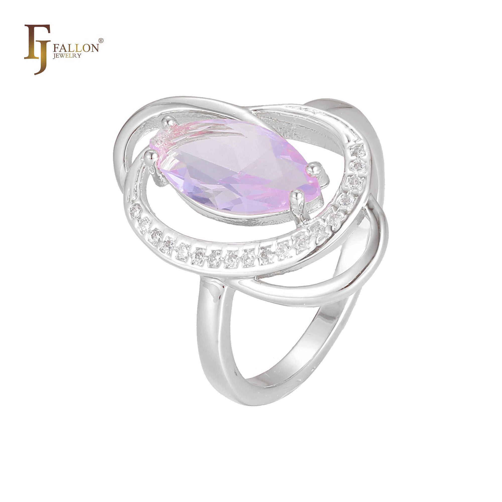 Anillos solitarios marquesa de dos tonos de oro rosa