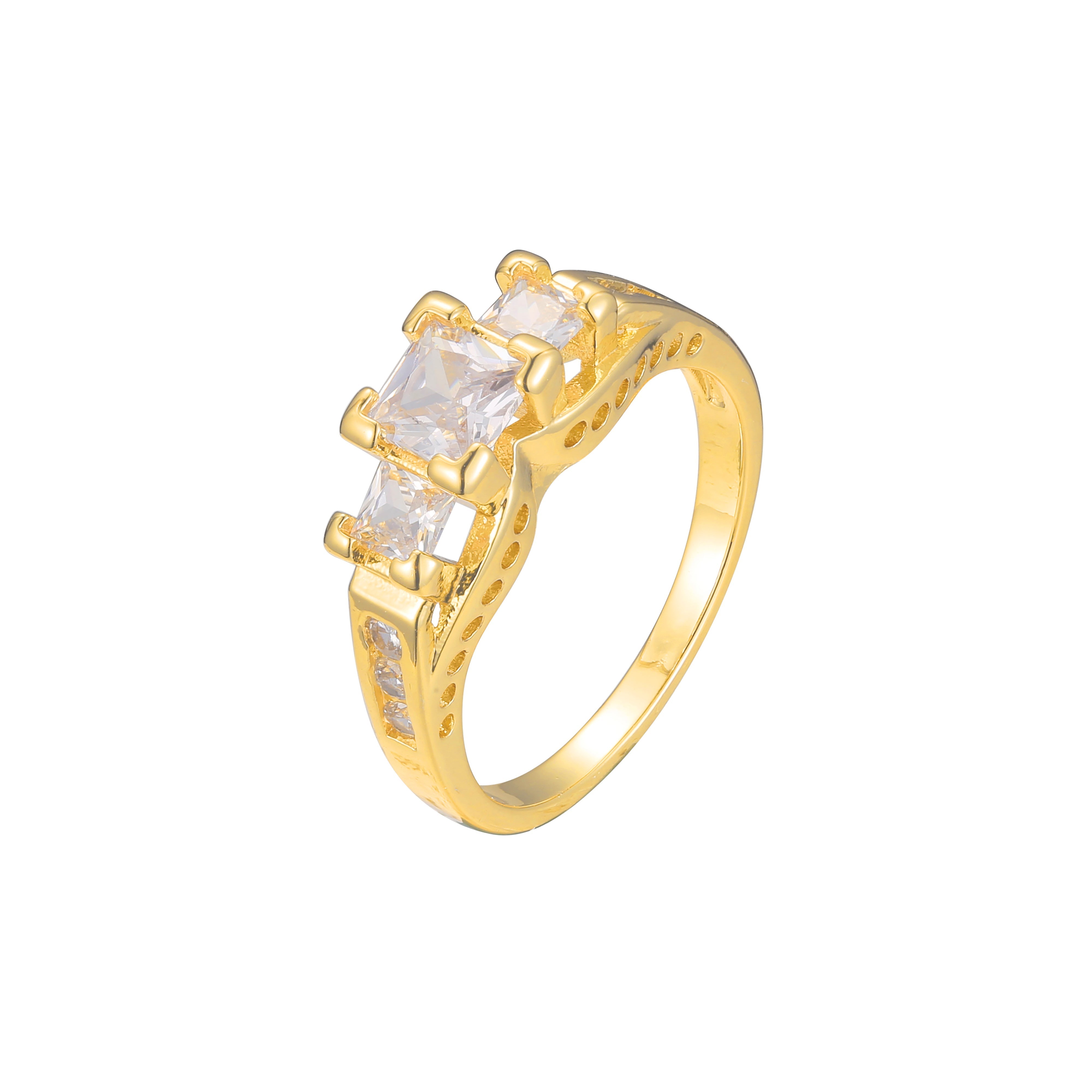 Drei stapelbare Steinringe aus 18 Karat Gold, Wei?gold, 14 Karat Gold, Beschichtungsfarben