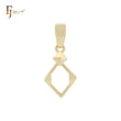 Pingente Losango em Ouro 14K, Ouro Rosa e Ouro Branco