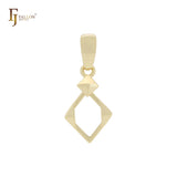 Pingente Losango em Ouro 14K, Ouro Rosa e Ouro Branco