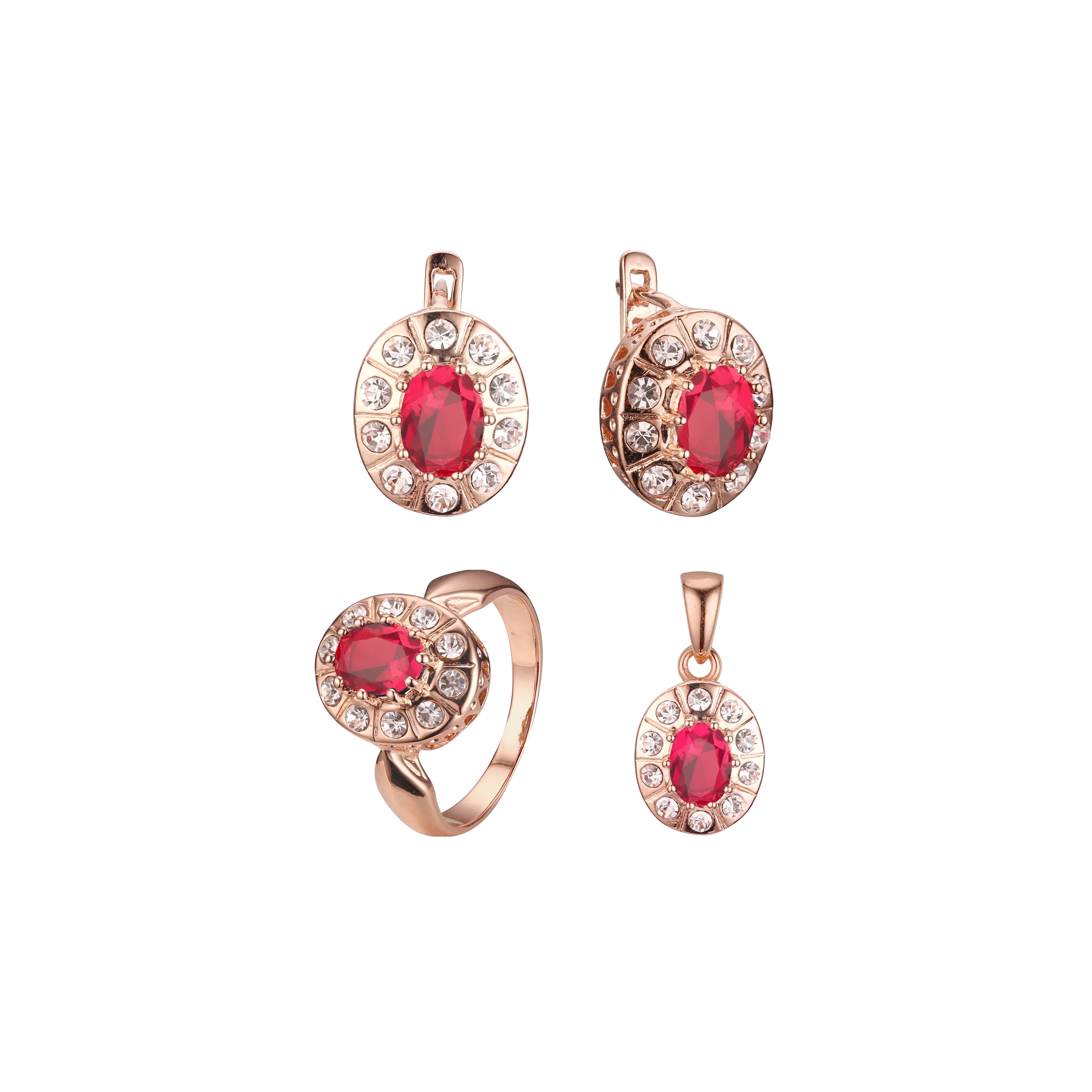 Halo set plated in Rose Gold, two tone