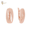 Oval wide Marquise Filigree Rose Gold Russian Lock Earrings