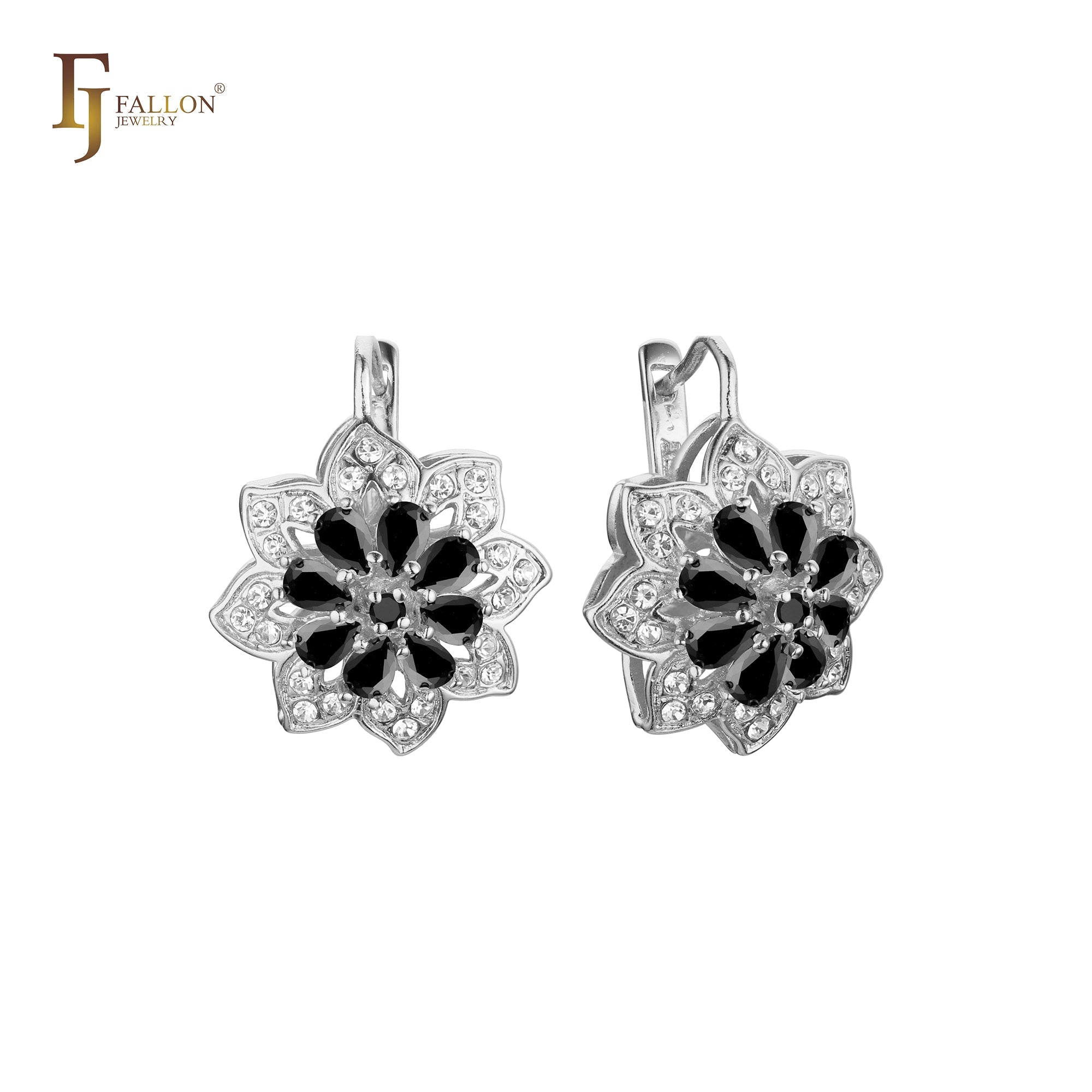 Cluster-Ohrringe mit Sonnenblumenbl¨¹ten in den Farben 14 Karat Gold, Wei?gold und Ros¨¦gold