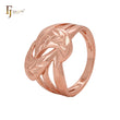 Anillos de moda geométricos de oro rosa con hojas dobles cruzadas