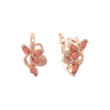 Brincos Cluster Colorful CZs em ouro rosa