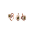 Conjunto de halo de oro rosa con anillos