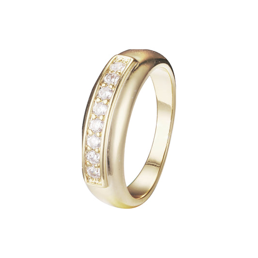 14K ゴールド、ローズゴールドメッキ色の 8 つのクラスター リング
