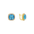 Halo Solitaire 大宝石耳环，14K 金、18K 金、玫瑰金镀层
