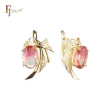 .Wings solitaire earrings in 14K Gold, Rose Gold plating colors