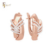 Luxurious multi bands and ribbon interlocking Rose Gold Russian Lock Earrings