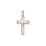 Eastern Orthodox Russian pendant in Rose Gold two tone, 14K Gold