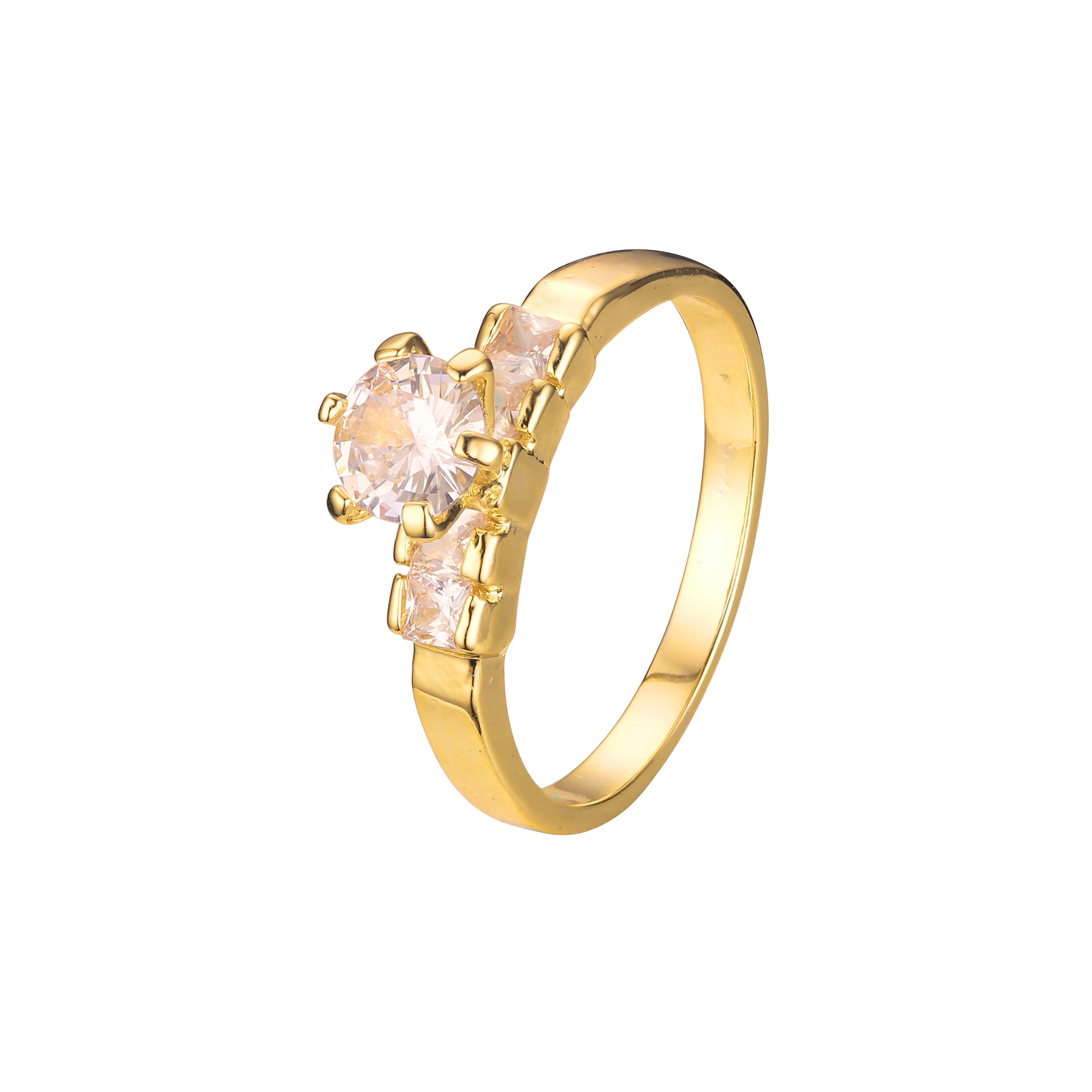 Anéis empilháveis em ouro 18K, ouro branco, cores banhadas a ouro 14K