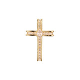 Baguette Cut Cluster white CZs Rose Gold, 14K Gold Latin Cross Pendant