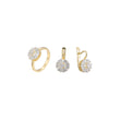 14K Gold two tone seven stones flower cluster set