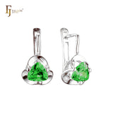 .Rose Gold clawed solitaire white CZ earrings