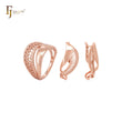 Conjunto de joyería de moda en oro rosa con anillos y cinta retorcida de filigrana voladora