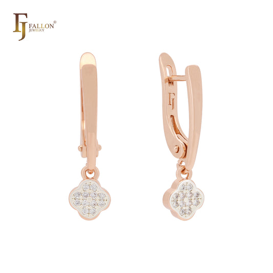Double Clover Rose Gold Clip-On Earrings