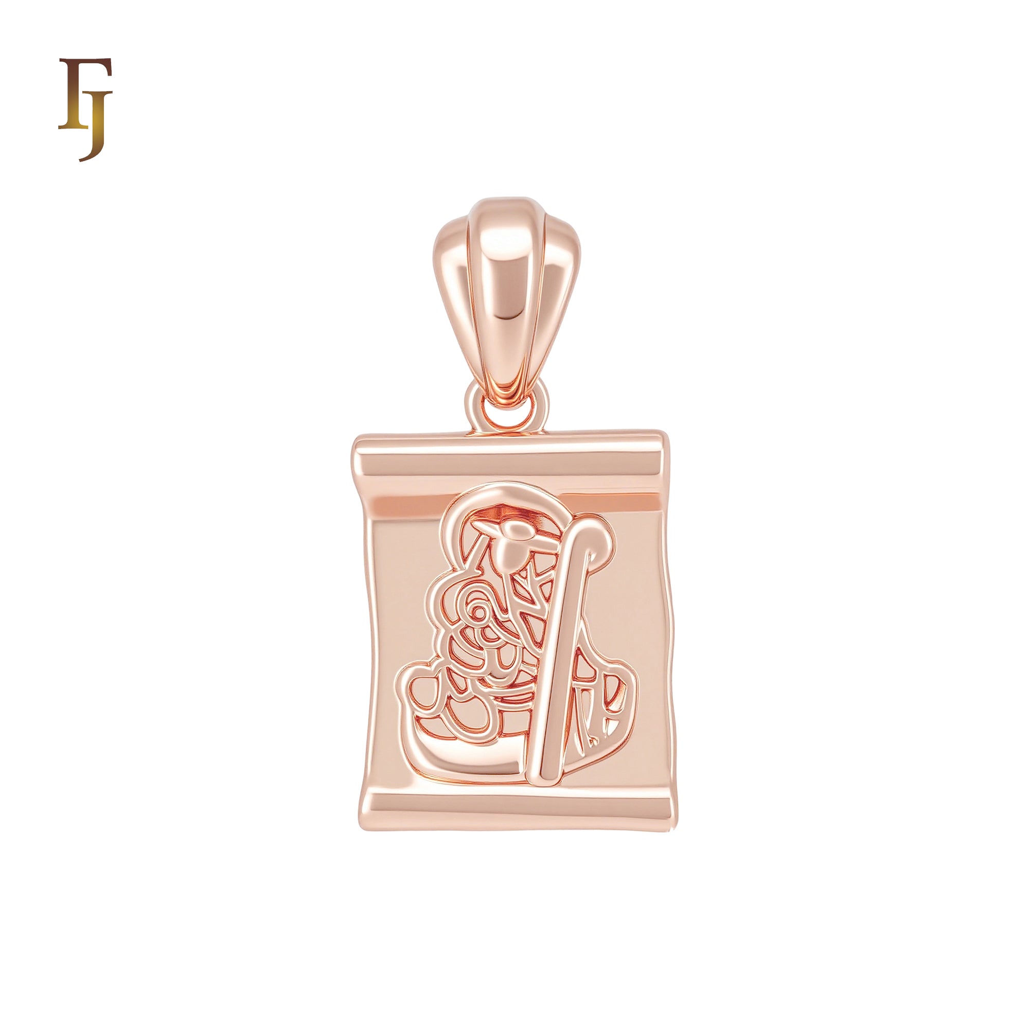 Russian Orthodox The Good Shepherd Rose Gold Religious Pendant