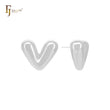 Glossy rounded shaped of V 14K Gold, Rose Gold, White Gold Stud Earrings