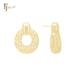 Brincos de pino com fecho circular texturizado marquise em ouro 14K, ouro rosa e ouro branco