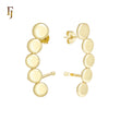 Rounded Circle disc cluster 14K Gold, Rose Gold Cuff Stud Earrings