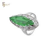 .Trend Luxurious Horse Eye Marquise Solitaire CZ 585 玫瑰金，14K 金戒指