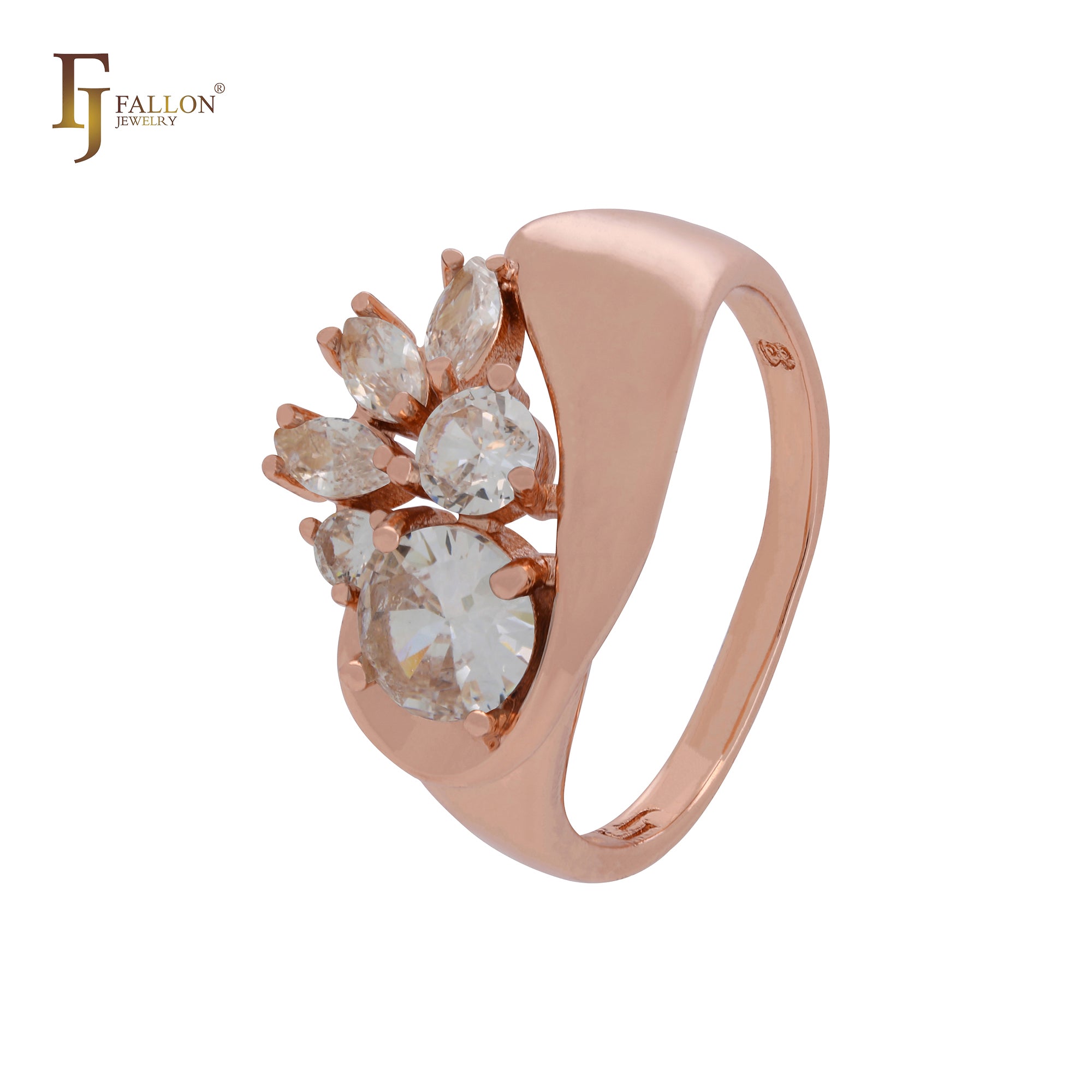 Gret luxuriöse Cluster CZs bunte Rose Gold Mode Ringe