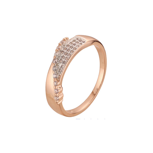 Cluster rings paving stones in Rose Gold, two tone plating colors