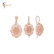 Spinning mesh flower textured Rose Gold Jewelry Set with Pendant