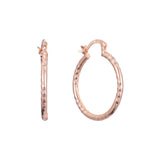 Brincos de argola em ouro 14K texturizado e ouro rosa