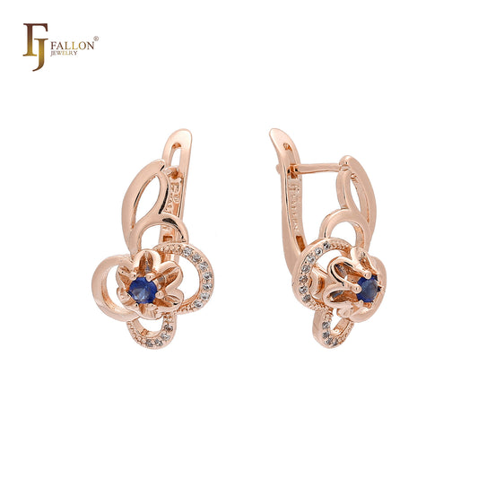 Pendientes de dos tonos de oro rosa