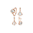 Rose Gold solitaire triangular CZ set