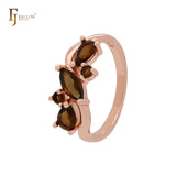 Große luxuriöse Cluster Kaffee CZs Rose Gold Fashion Ringe