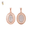 Portrait of Saint Matrona Russian Orthodox Rose Gold Religious Pendant
