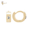 Pendientes Huggie de oro de 14 quilates con circonitas blancas solitarias