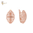 Great sunburst oval filigree Rose Gold Russian Lock Earrings