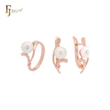 Elegantes Perlen-Schmuckset aus Roségold mit Ringen