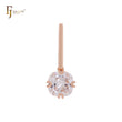 Solitaire Paperclip four clawed white CZ Rose Gold Solitaire Pendant