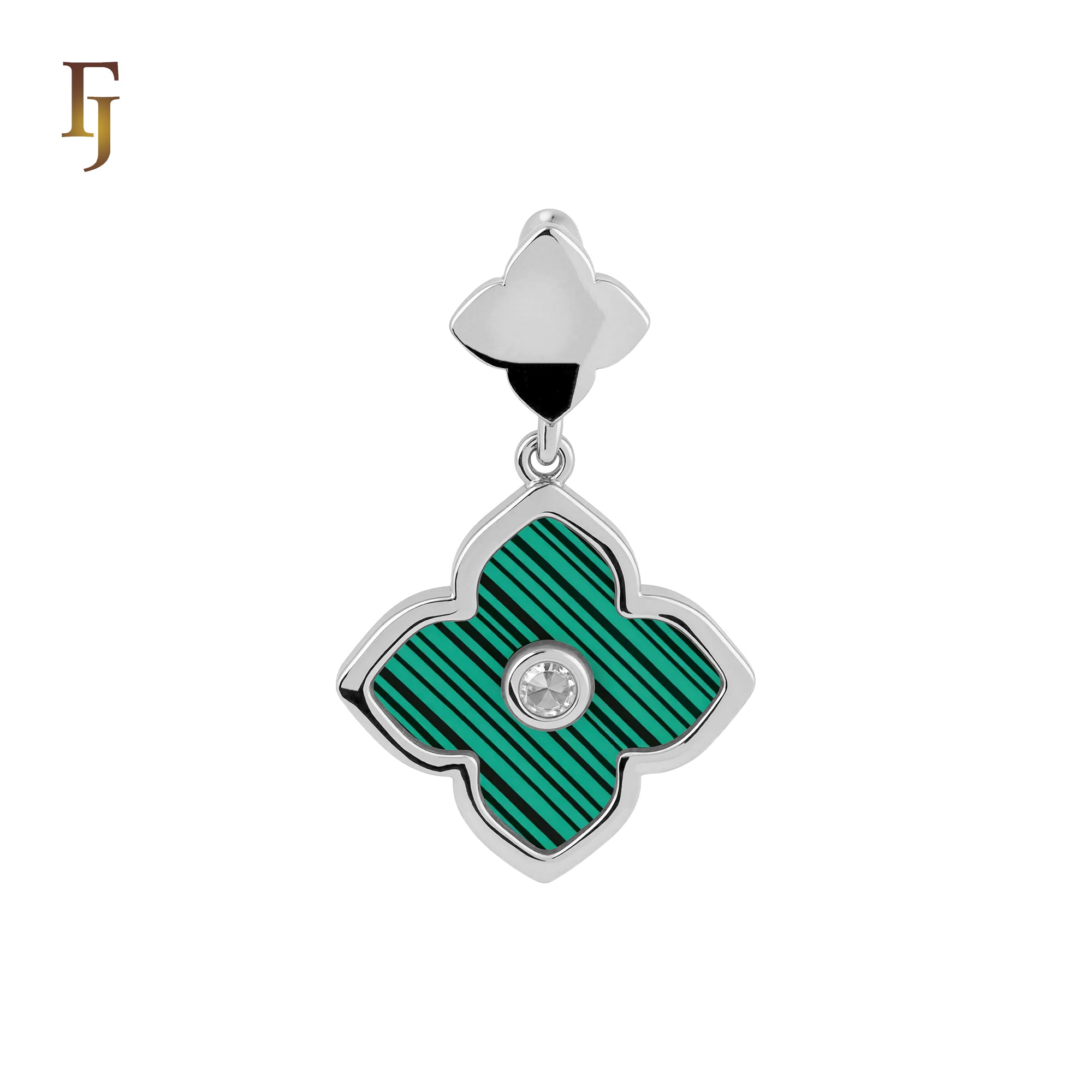 🔥 Colorful Onyx Clover Flower Princess Rose Gold, White Gold Pendant