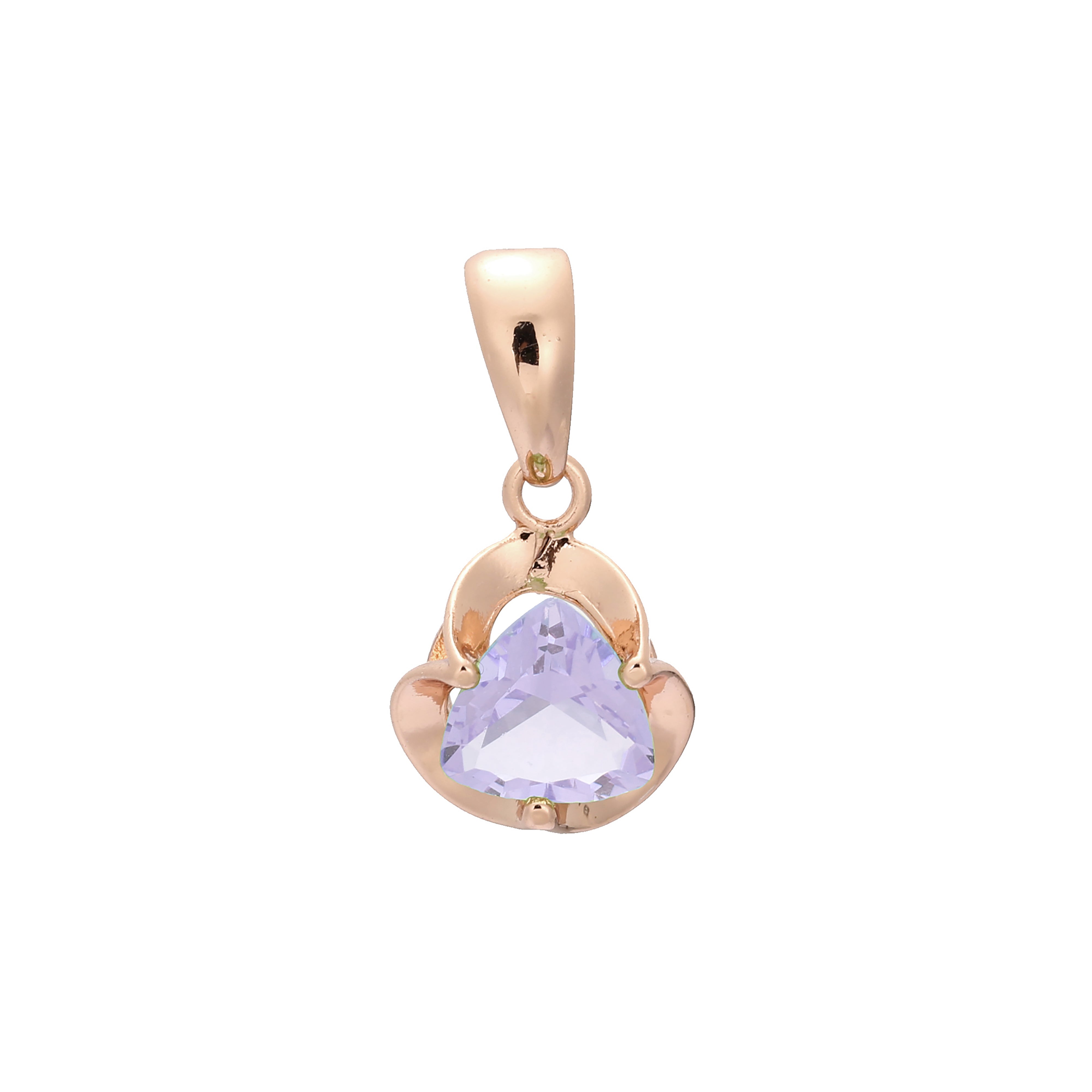 Solitär-Anhänger mit buntem Zirkonia 14 Karat Gold, Roségold, Weißgold