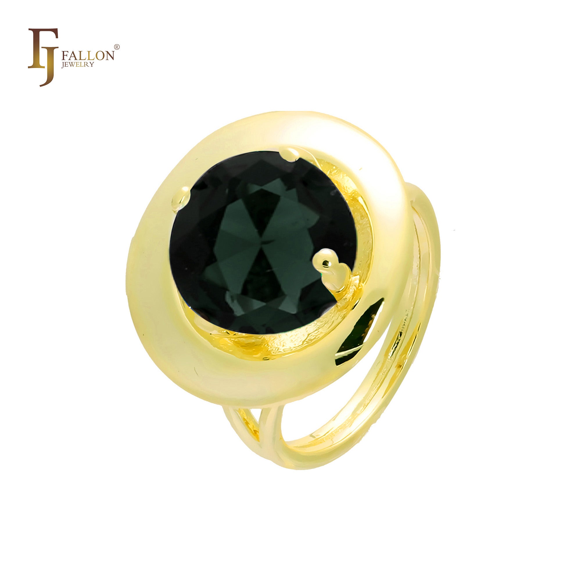 Anillos solitarios anchos en colores de baño de Oro 18K, Oro 14K, Oro Rosa