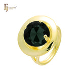 Anillos solitarios anchos en colores de baño de Oro 18K, Oro 14K, Oro Rosa